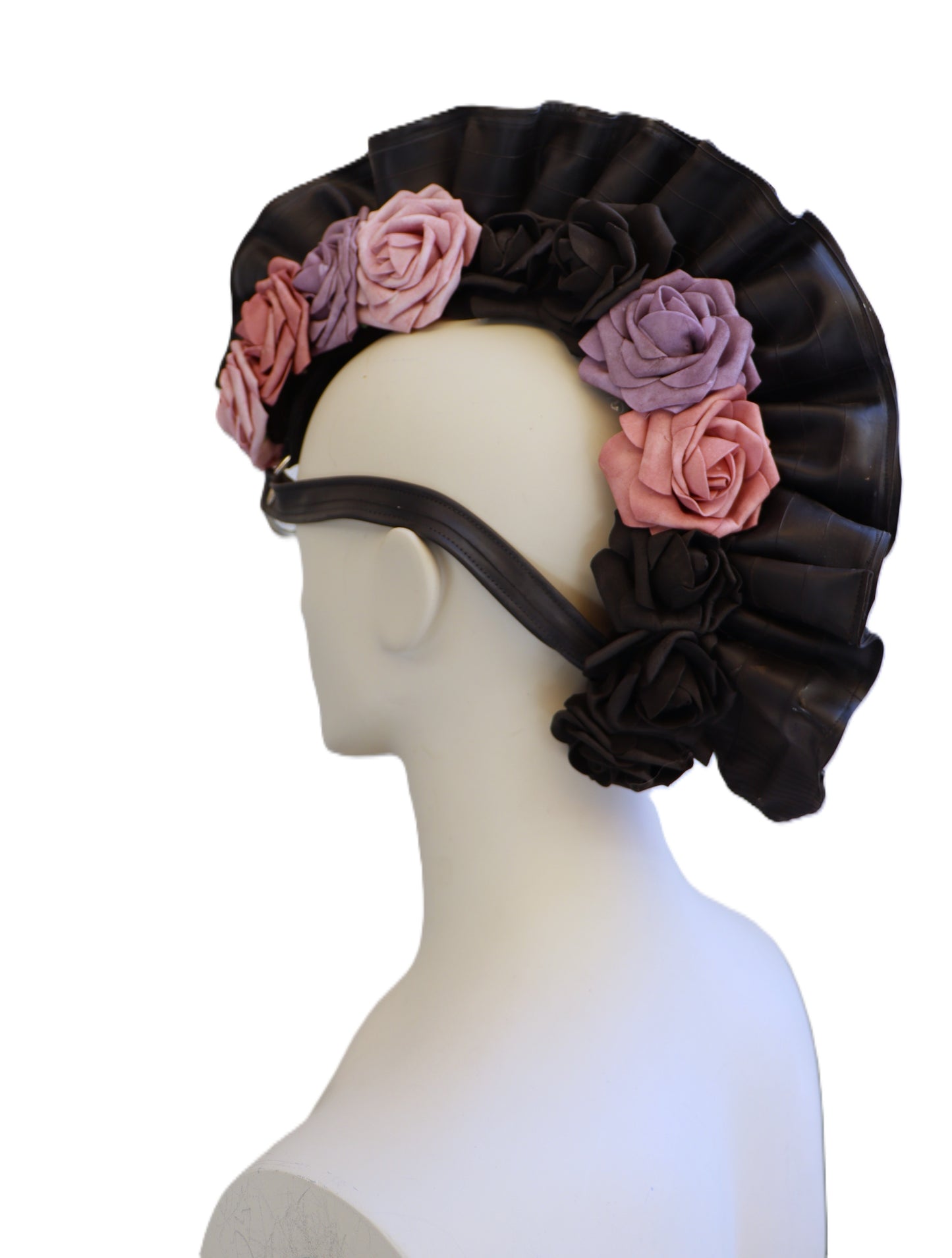 Gummi-Irokese mit violetten Rosen