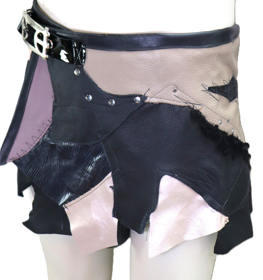 Lederrock kurz violett