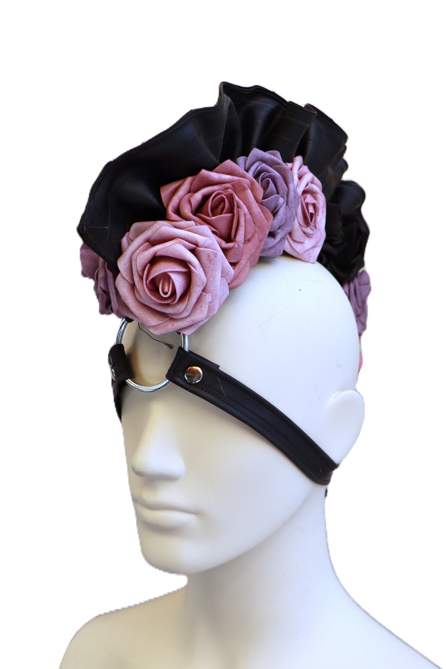 Gummi-Irokese mit  violetten Rosen